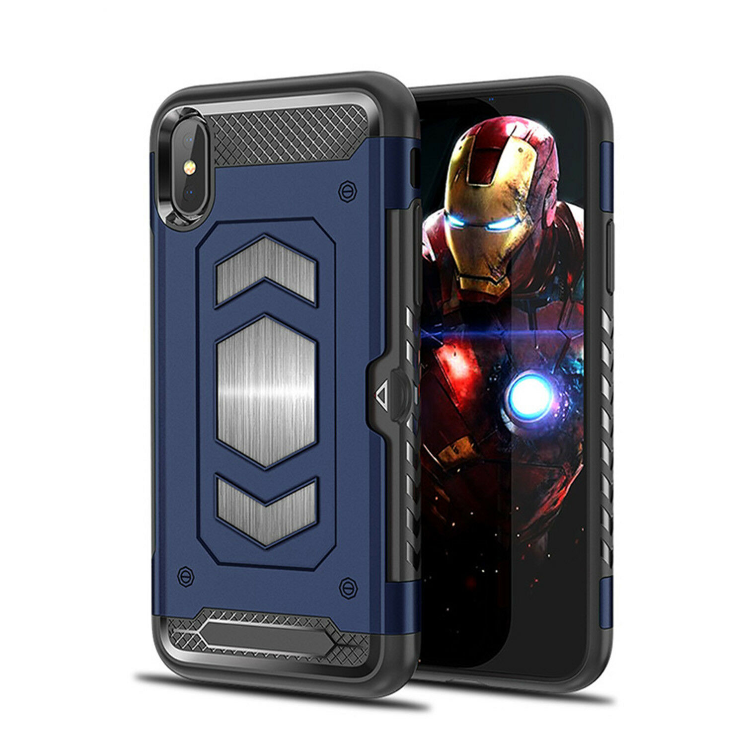 Protectores para celular  para Apple  iPhone Xs Max Funda reforzada con porta tarjeta Azul